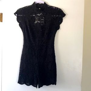 Bebe black Lace Romper Shorts XS
